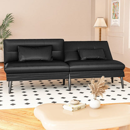 Canapé-lit futon convertible Grondin, dossier réglable sur 5 positions avec 2 oreillers, fauteuil inclinable de style moderne