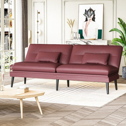 Canapé-lit futon convertible Grondin, dossier réglable sur 5 positions avec 2 oreillers, fauteuil inclinable de style moderne