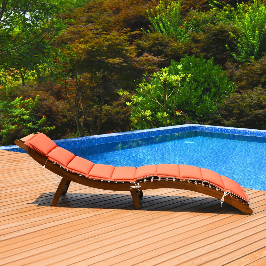 Chaise longue pliante d'extérieur Gymax 2 pièces en eucalyptus avec - Voir les détails