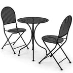 Ensemble de bistrot de patio Gymax 3 pièces, table et chaises en métal toutes saisons pour 2 personnes