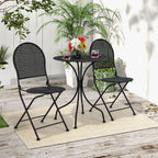 Ensemble de bistrot de patio Gymax 3 pièces, table et chaises en métal toutes saisons pour 2 personnes