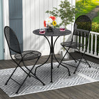 Ensemble de bistrot de patio Gymax 3 pièces, table et chaises en métal toutes saisons pour 2 personnes
