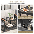 Ensemble de meubles de jardin Gymax 3 pièces avec chaises en rotin synthétique et 2 niveaux
