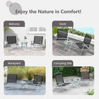 Ensemble de 3 chaises pliantes de patio Gymax avec table basse et chaise extra-large