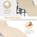 Chaise longue inclinable rembourrée surdimensionnée Gymax 4 plis