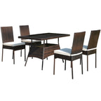 Ensemble de meubles d'extérieur en rotin Gymax 5 pièces avec table à manger et chaises