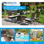 Ensemble de meubles d'extérieur en rotin Gymax 5 pièces avec table à manger et chaises