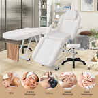 Chaise faciale Gymax 73'' avec tabouret hydraulique avec accoudoirs amovibles et