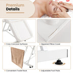 Chaise faciale Gymax 73'' avec tabouret hydraulique avec accoudoirs amovibles et