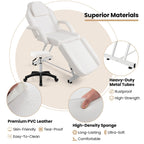 Chaise faciale Gymax 73'' avec tabouret hydraulique avec accoudoirs amovibles et