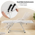 Chaise faciale Gymax 73'' avec tabouret hydraulique avec accoudoirs amovibles et