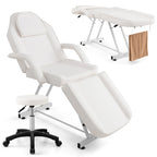 Chaise faciale Gymax 73'' avec tabouret hydraulique avec accoudoirs amovibles et