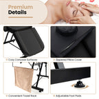 Chaise faciale Gymax 73'' avec tabouret hydraulique avec accoudoirs amovibles et