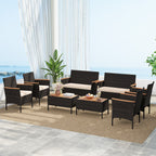 Ensemble de meubles de jardin en rotin Gymax 8 pièces