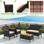 Ensemble de meubles de jardin en rotin Gymax 8 pièces