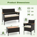 Ensemble de meubles de jardin en rotin Gymax 8 pièces