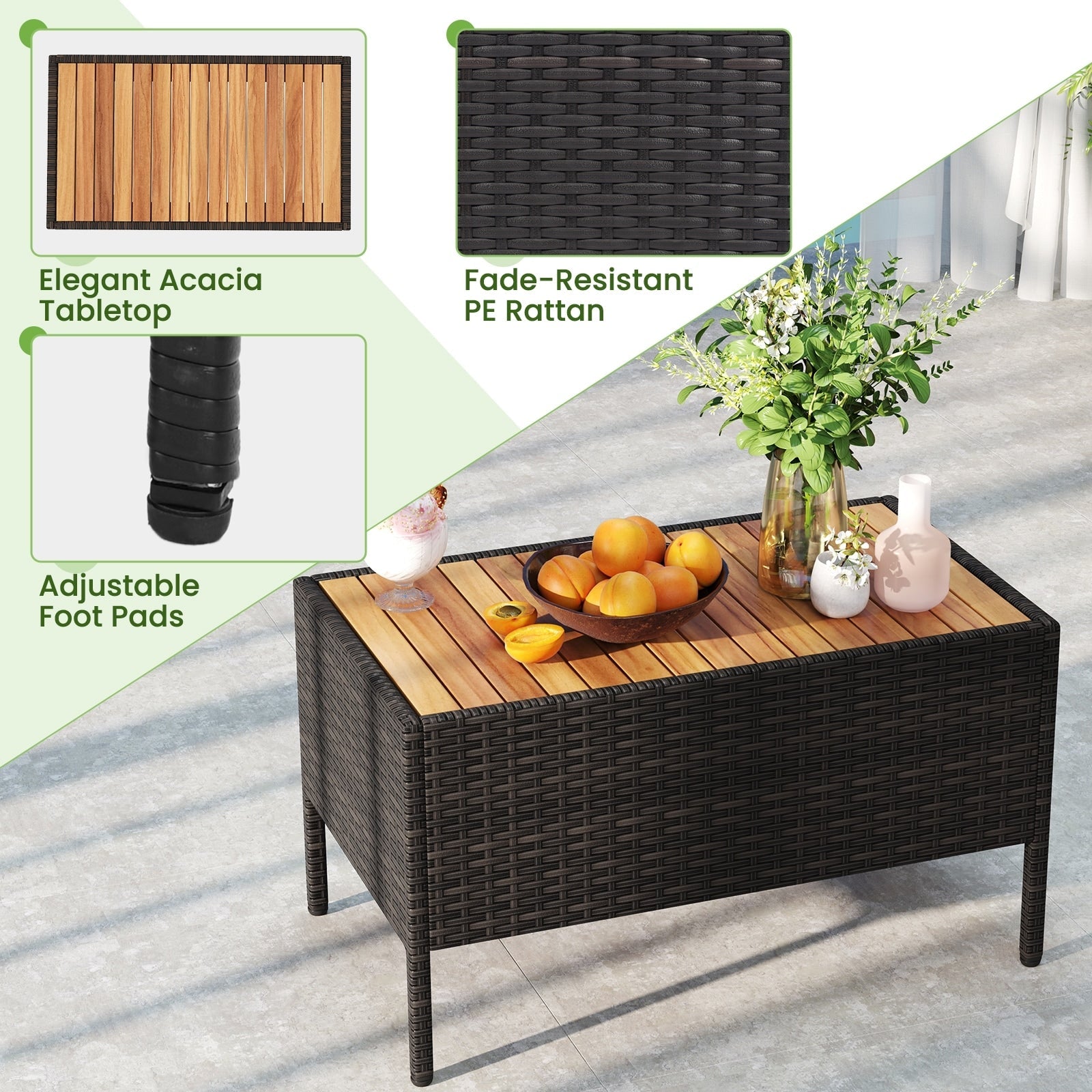 Ensemble de meubles de jardin en rotin Gymax 8 pièces