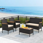 Ensemble de meubles de jardin en rotin Gymax 8 pièces