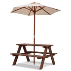 Banc de pique-nique d'extérieur pliable Gymax pour enfants, 4 places