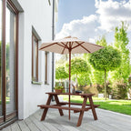 Banc de pique-nique d'extérieur pliable Gymax pour enfants, 4 places