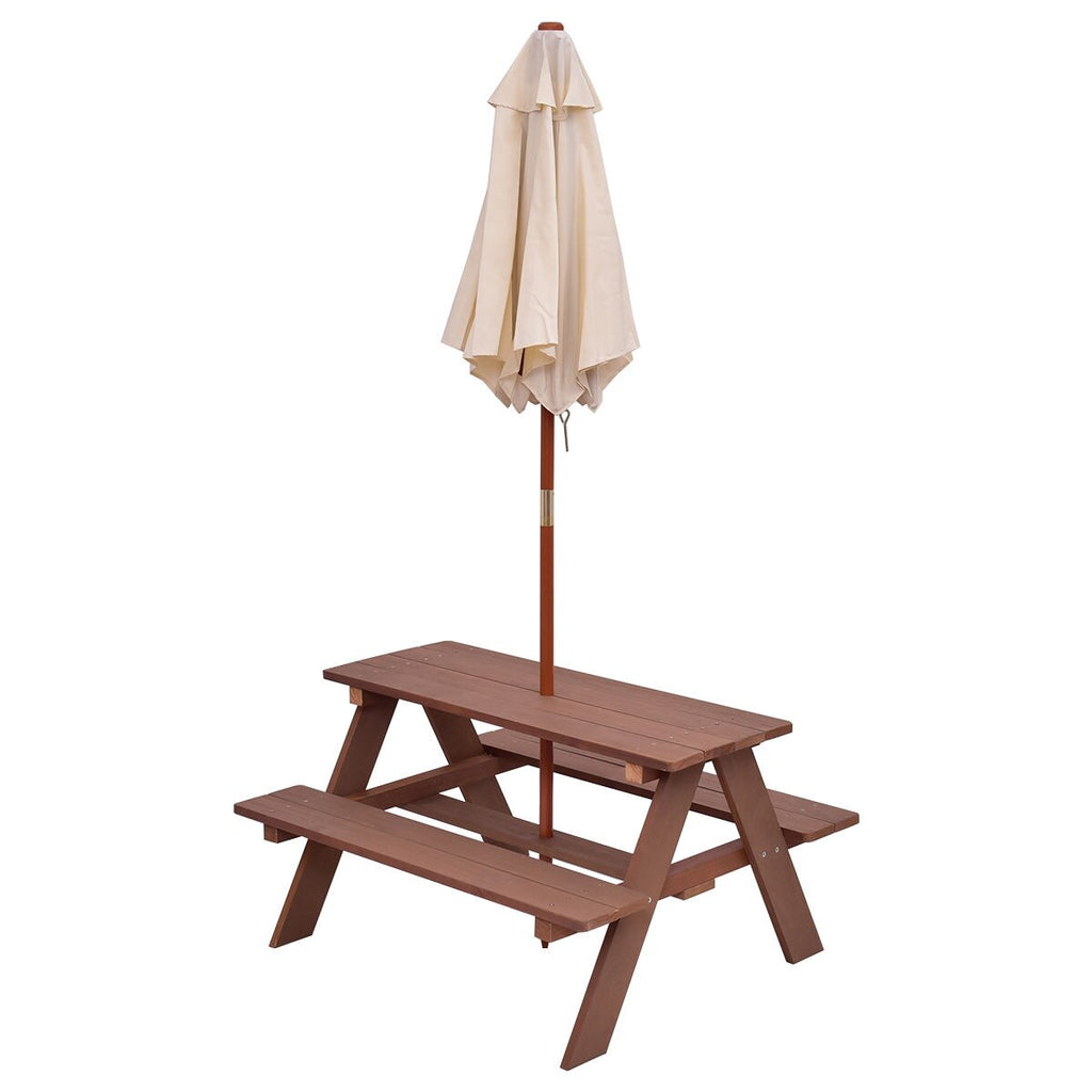 Banc de pique-nique d'extérieur pliable Gymax pour enfants, 4 places