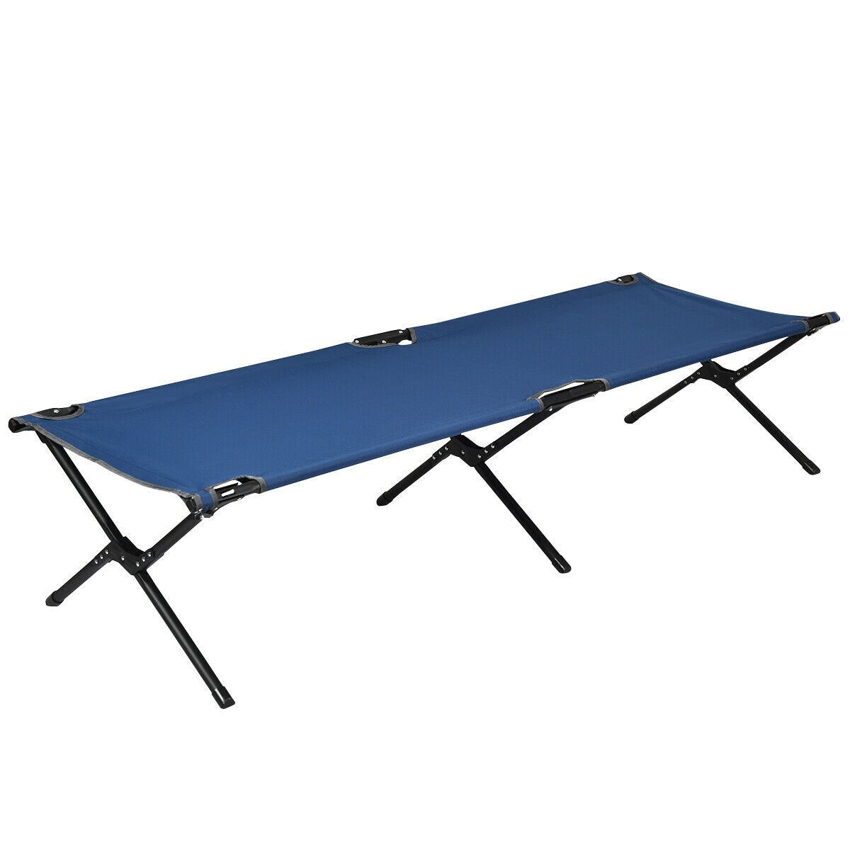 Lit de camping pliant Gymax robuste pour adultes et enfants avec système de transport
