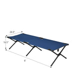 Lit de camping pliant Gymax robuste pour adultes et enfants avec système de transport