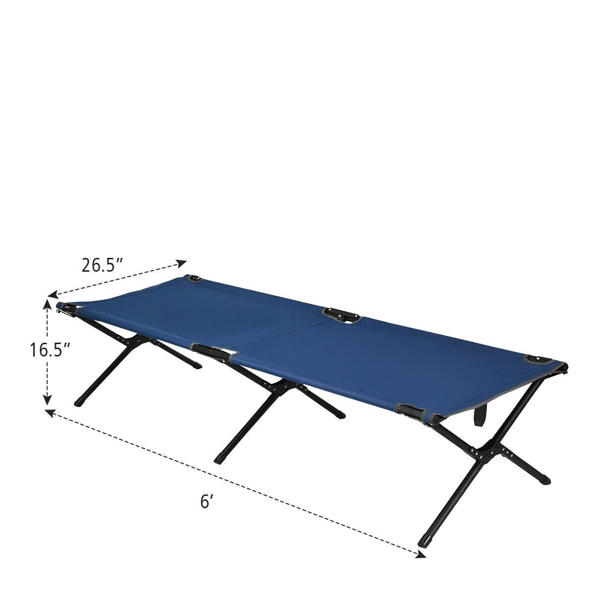 Lit de camping pliant Gymax robuste pour adultes et enfants avec système de transport