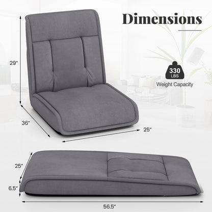 Chaise de sol pliante et convertible Gymax avec réglage réglable