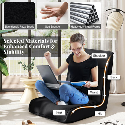 Chaise de sol pliante et convertible Gymax avec réglage réglable