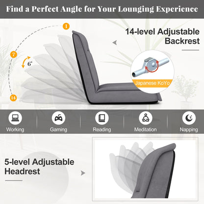 Chaise de sol pliante et convertible Gymax avec réglage réglable