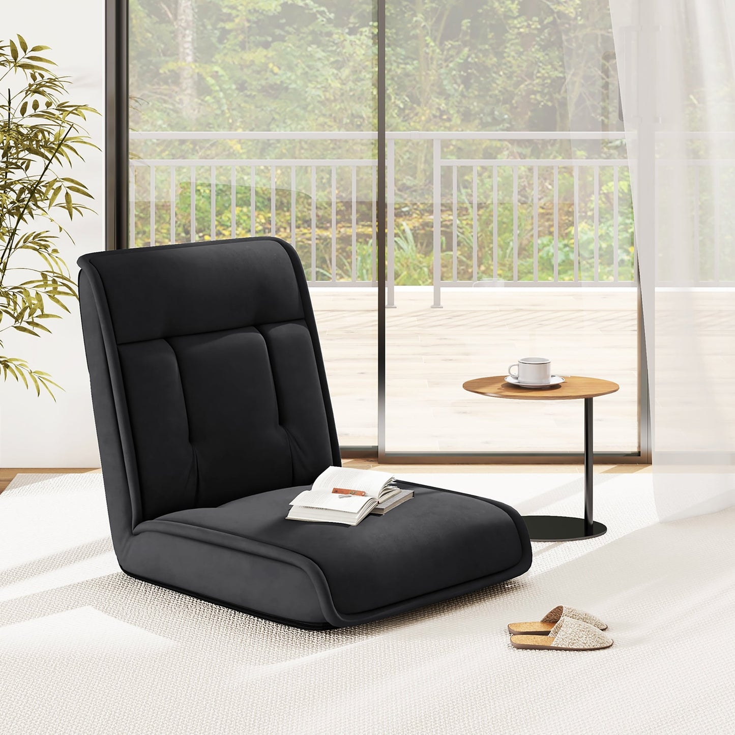 Chaise de sol pliante et convertible Gymax avec réglage réglable