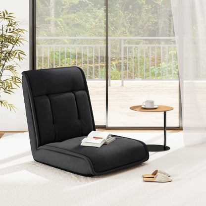 Chaise de sol pliante et convertible Gymax avec réglage réglable
