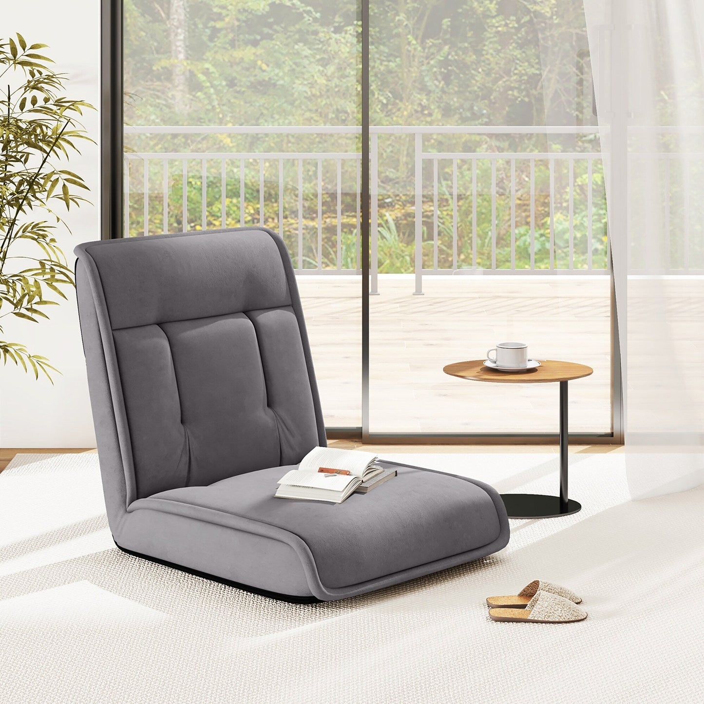 Chaise de sol pliante et convertible Gymax avec réglage réglable