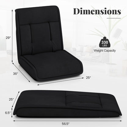Chaise de sol pliante et convertible Gymax avec réglage réglable