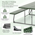 Table de pique-nique pliante Gymax avec 2 bancs Ensemble de table de camping de 6 pieds avec