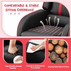 Fauteuil inclinable ergonomique en cuir pour enfants Gymax avec repose-pieds