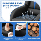 Fauteuil inclinable ergonomique en cuir pour enfants Gymax avec repose-pieds