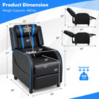 Fauteuil de massage inclinable Gymax en cuir synthétique