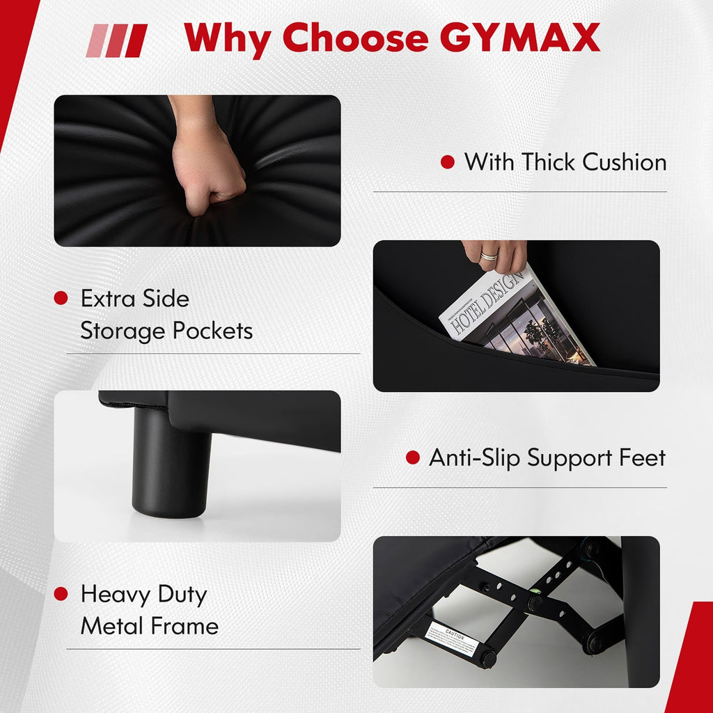 Fauteuil de massage inclinable Gymax en cuir synthétique