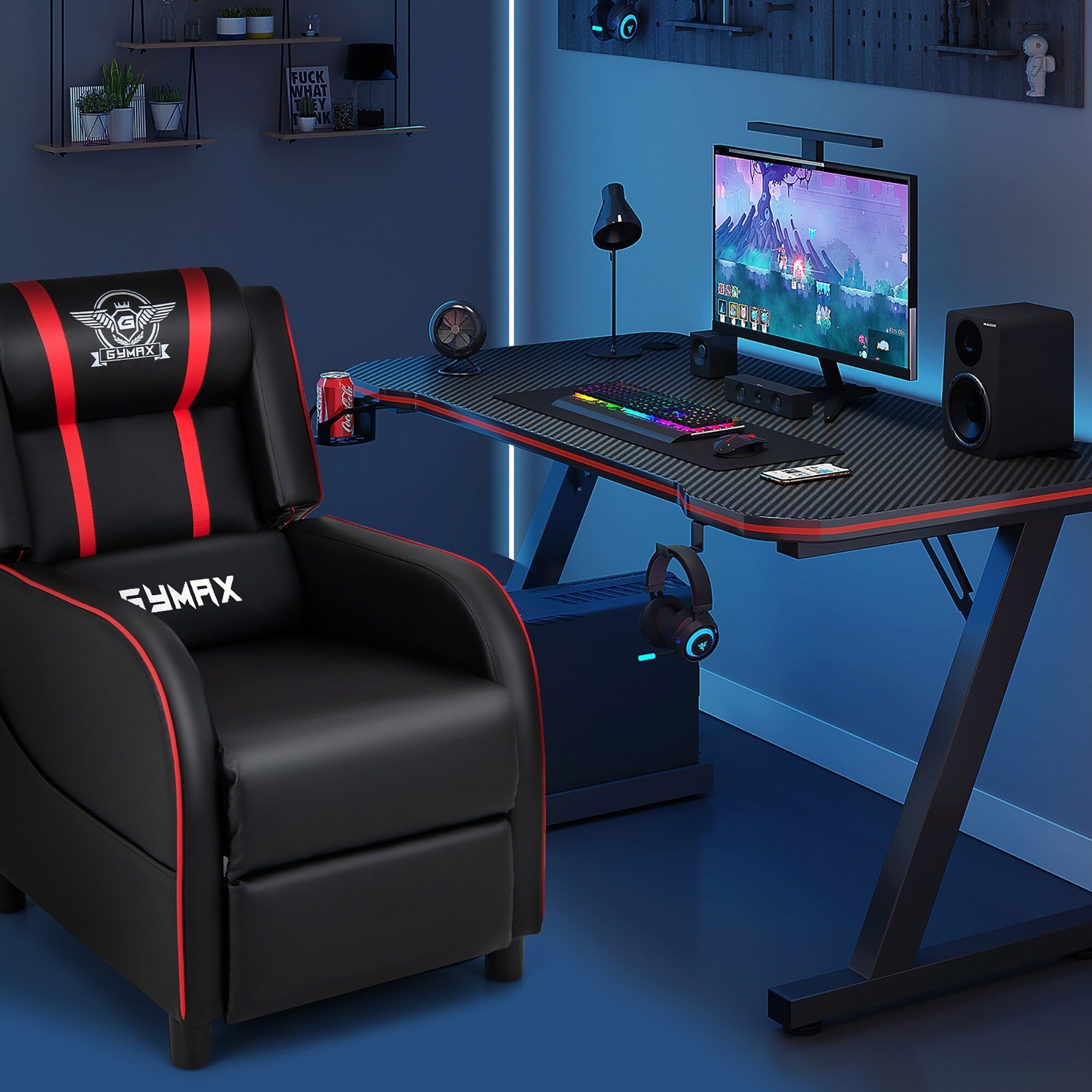 Fauteuil de massage inclinable Gymax en cuir synthétique