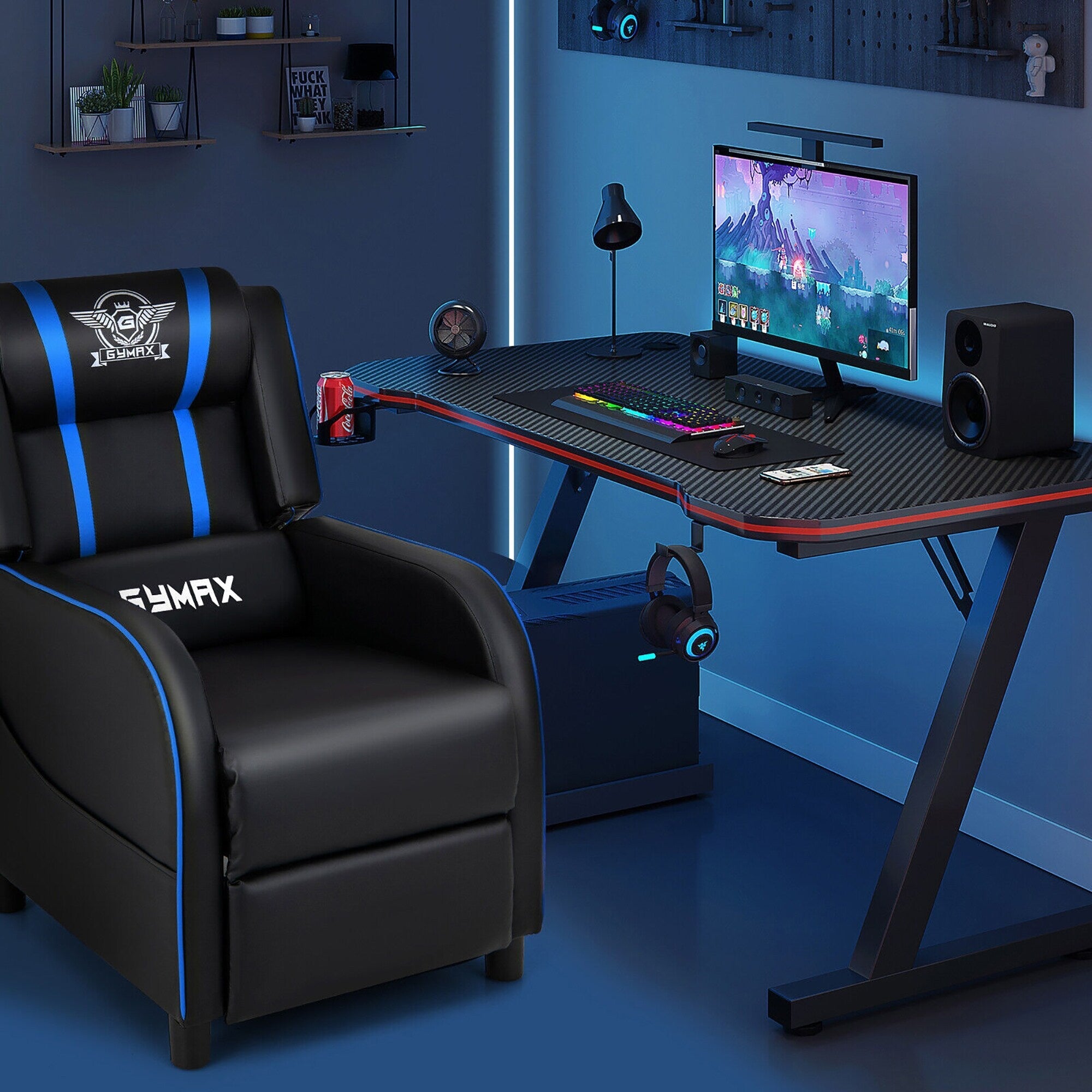 Fauteuil de massage inclinable Gymax en cuir synthétique