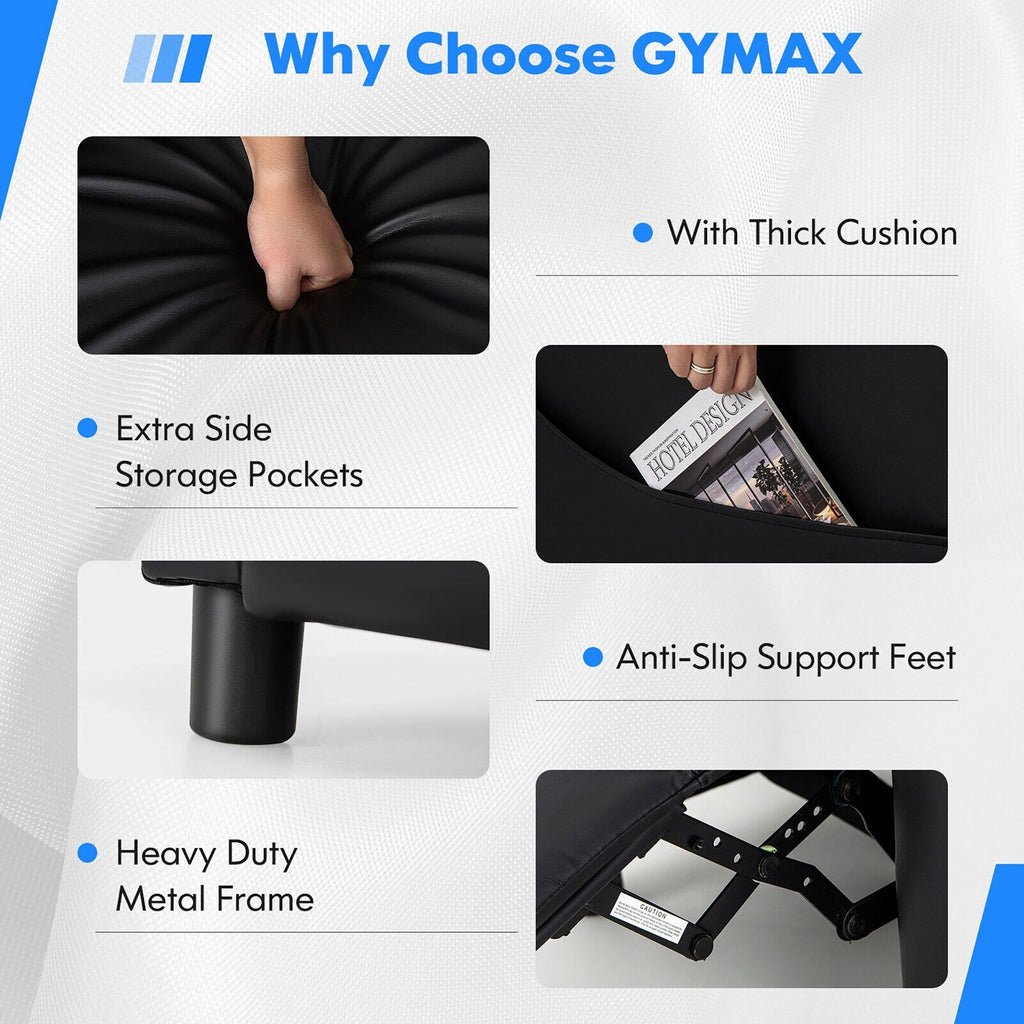 Fauteuil de massage inclinable Gymax en cuir synthétique