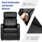 Fauteuil inclinable massant Gymax, canapé simple, siège rembourré avec repose-pieds