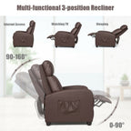 Fauteuil inclinable massant Gymax, canapé simple, siège rembourré avec repose-pieds