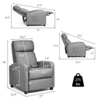 Fauteuil inclinable massant Gymax, canapé simple, siège rembourré avec repose-pieds