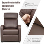 Fauteuil inclinable massant Gymax, canapé simple, siège rembourré avec repose-pieds