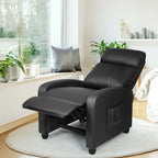 Fauteuil inclinable massant Gymax, canapé simple, siège rembourré avec repose-pieds
