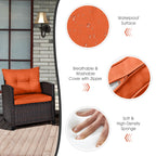 Ensemble de 3 meubles de jardin en rotin Gymax avec coussins