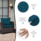 Ensemble de 3 meubles de jardin en rotin Gymax avec coussins